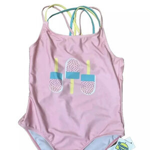 NEW Banana Boat One Piece Pink Popsicles UPF50+ Bathing Suit Girls 10/11